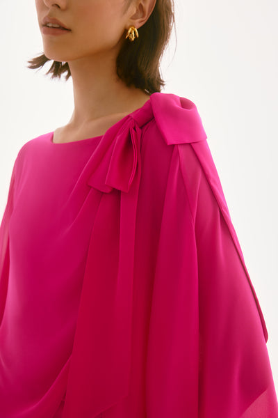 Signature Chiffon and Silky Knit Poncho Top Joseph Ribkoff