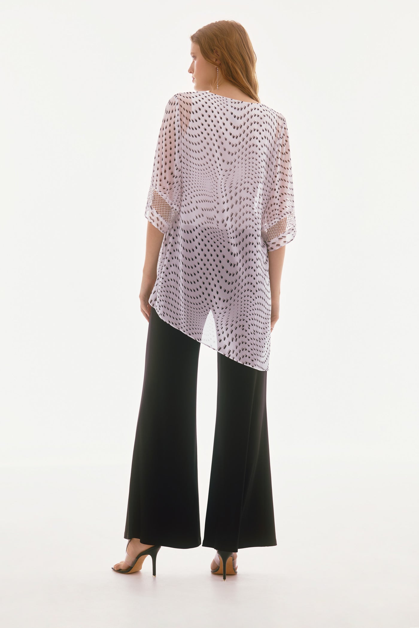 Signature Chiffon Dot Print Layered Top Joseph Ribkoff