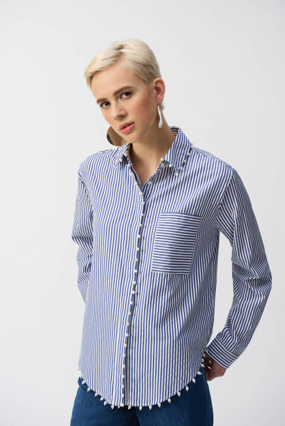 Striped Stretch Cotton Shirt Joseph Ribkoff