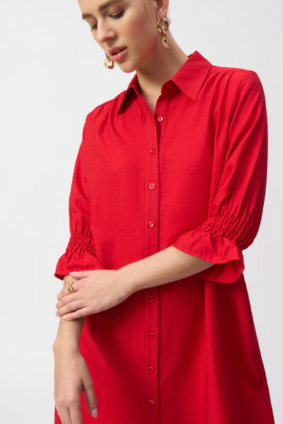 Poplin Button-Front Shirt Dress Joseph Ribkoff