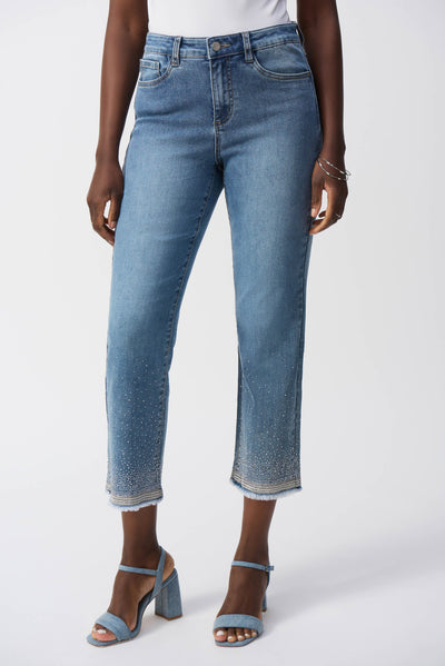 Straight FIt Crop Stretch Jeans Joseph Ribkoff