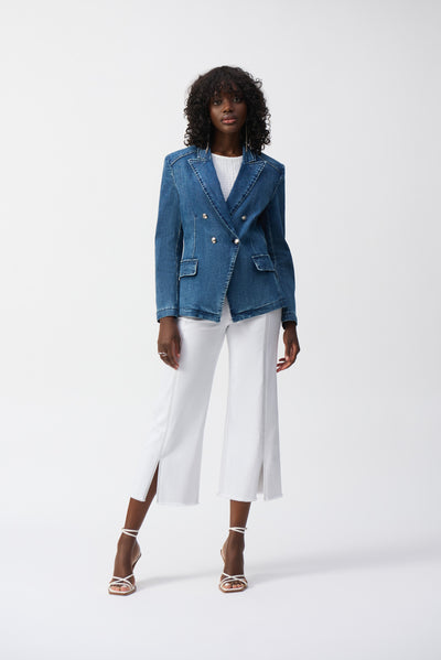 Stretch Denim Double-Breasted Blazer Joseph Ribkoff