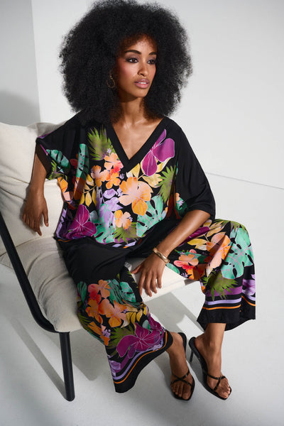 Woven Floral Print Boxy Top Joseph Ribkoff