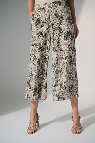 Woven Gauze Python Print Pull-On Culotte Pants Joseph Ribkoff