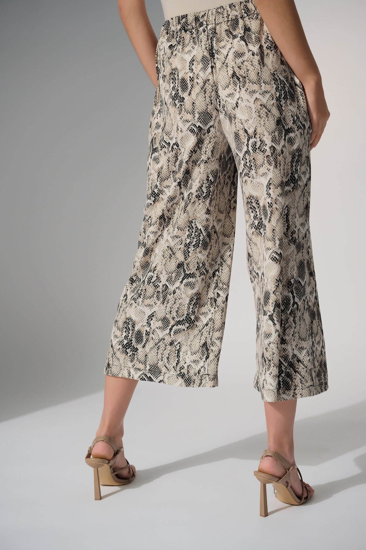 Woven Gauze Python Print Pull-On Culotte Pants Joseph Ribkoff