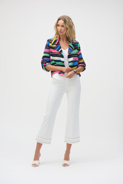 Stretch Straight Crop Pull-On Jeans with Beading Joseph Ribkoff