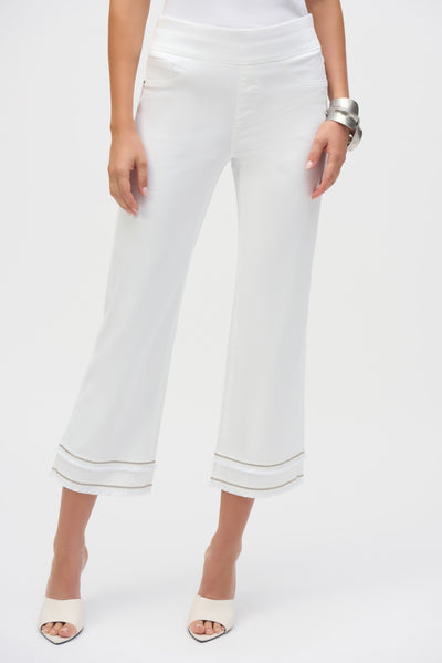 Stretch Straight Crop Pull-On Jeans with Beading Joseph Ribkoff