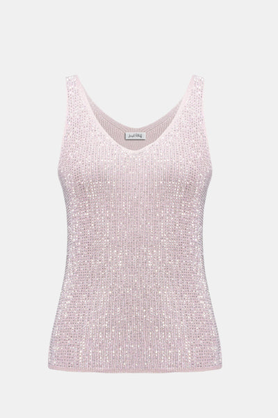 Metallic Knitted Camisole with Rhinestones Joseph Ribkoff