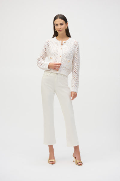 Sweater Knit Open Stitch Short Cardigan Joseph Ribkoff