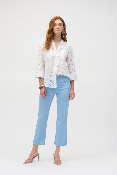 Cotton Embroidered Eyelet Boxy Blouse Joseph Ribkoff