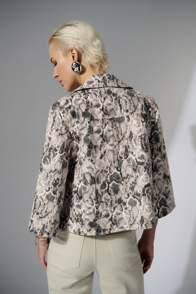 Silky Knit Python Print Swing Jacket Joseph Ribkoff