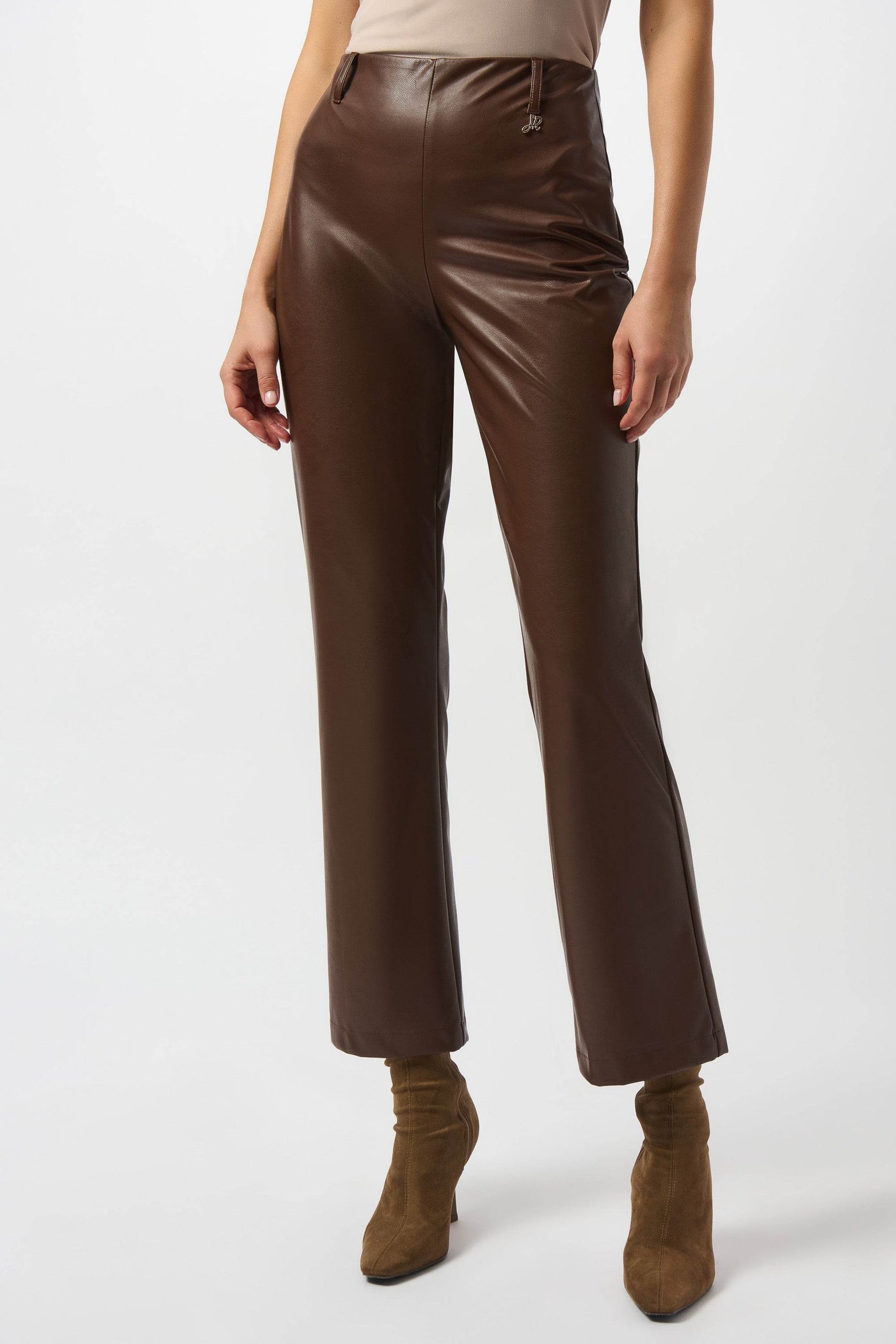 Leatherette Wide-Leg Pull-On Pants Joseph Ribkoff