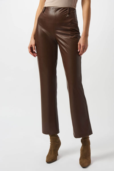Leatherette Wide-Leg Pull-On Pants Joseph Ribkoff