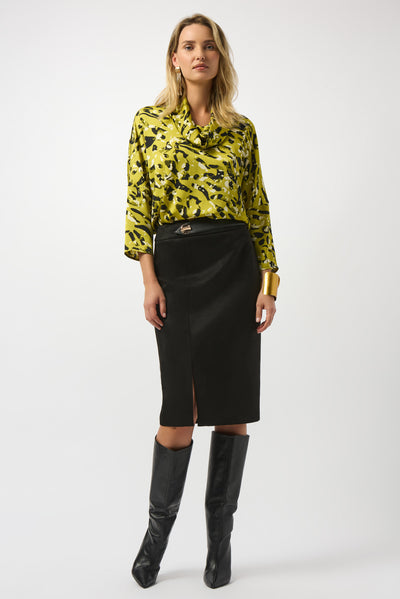 Scuba Suede And Leatherette Pencil Skirt Joseph Ribkoff