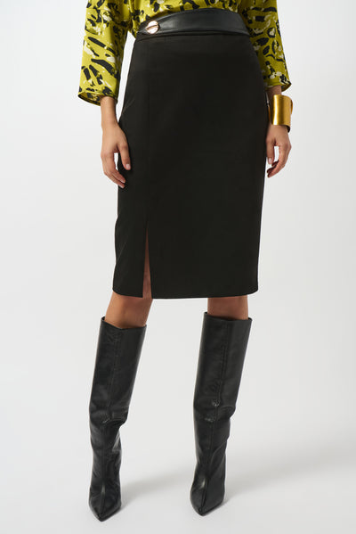 Scuba Suede And Leatherette Pencil Skirt Joseph Ribkoff