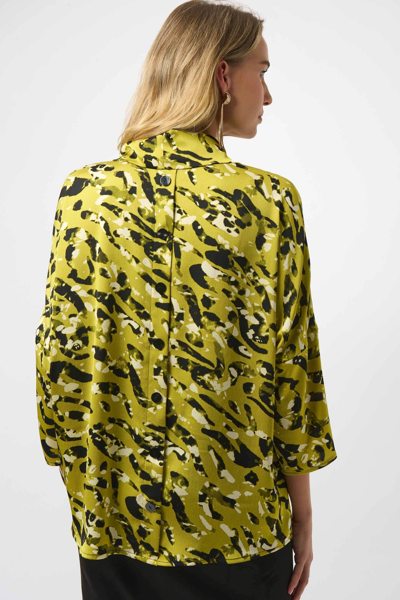 Recycled Satin Animal Print Boxy Top Joseph Ribkoff