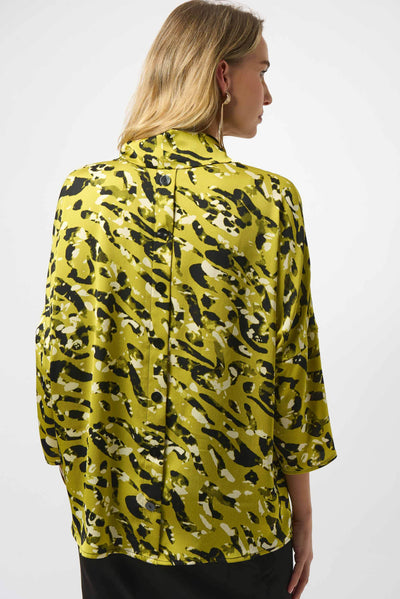 Recycled Satin Animal Print Boxy Top Joseph Ribkoff