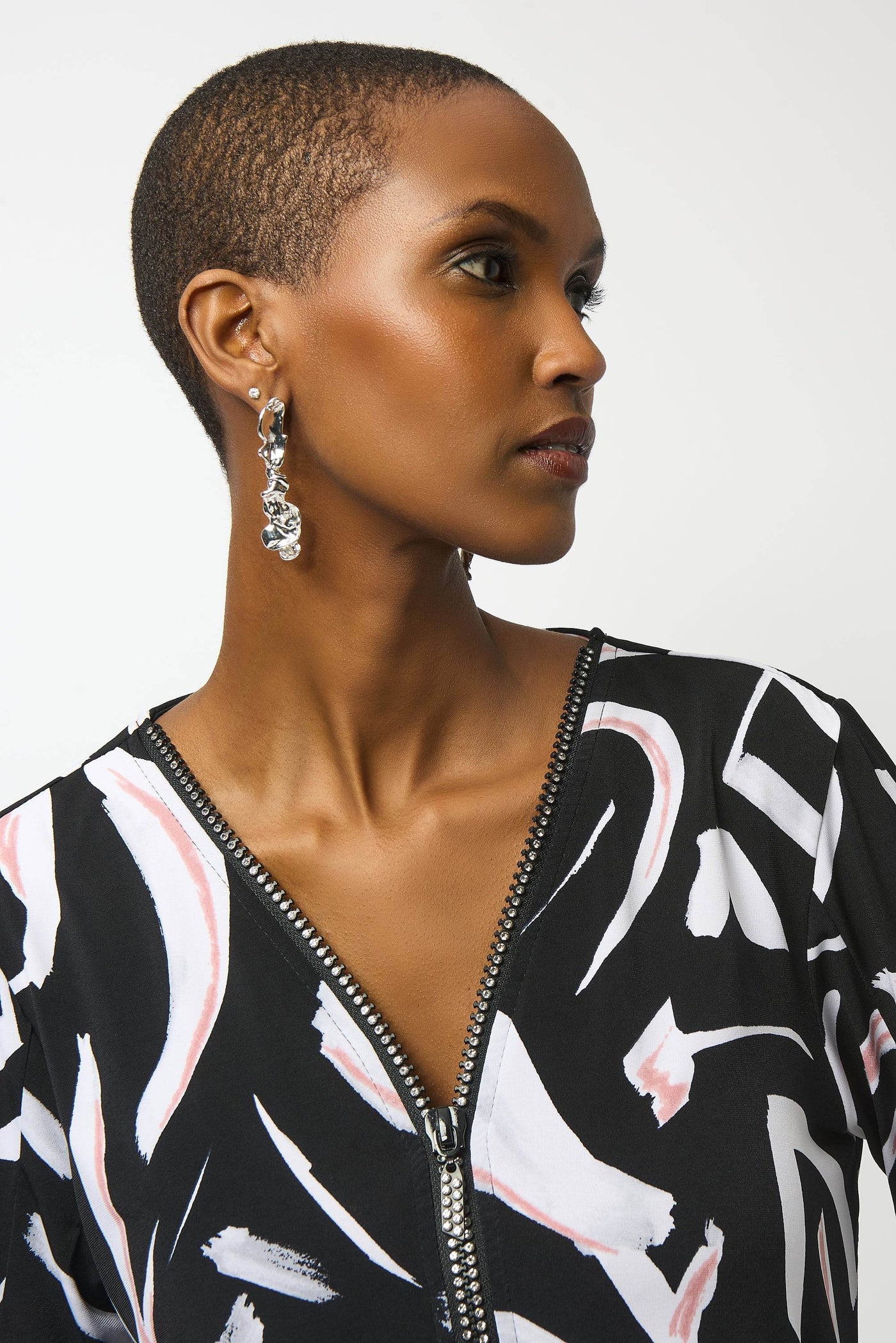 Silky Knit Printed Fit And Flare Tunic Joseph Ribkoff