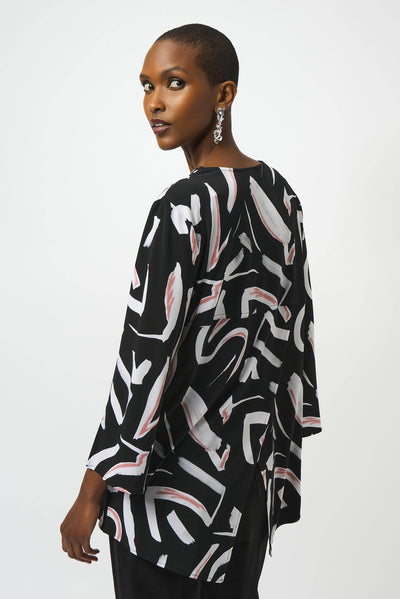 Silky Knit Printed Fit And Flare Tunic Joseph Ribkoff