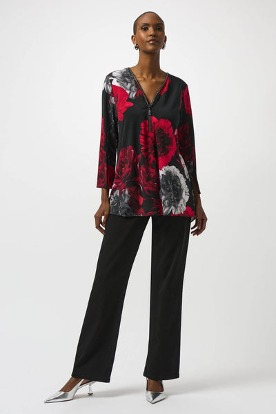 Silky Knit Printed Fit And Flare Tunic Joseph Ribkoff