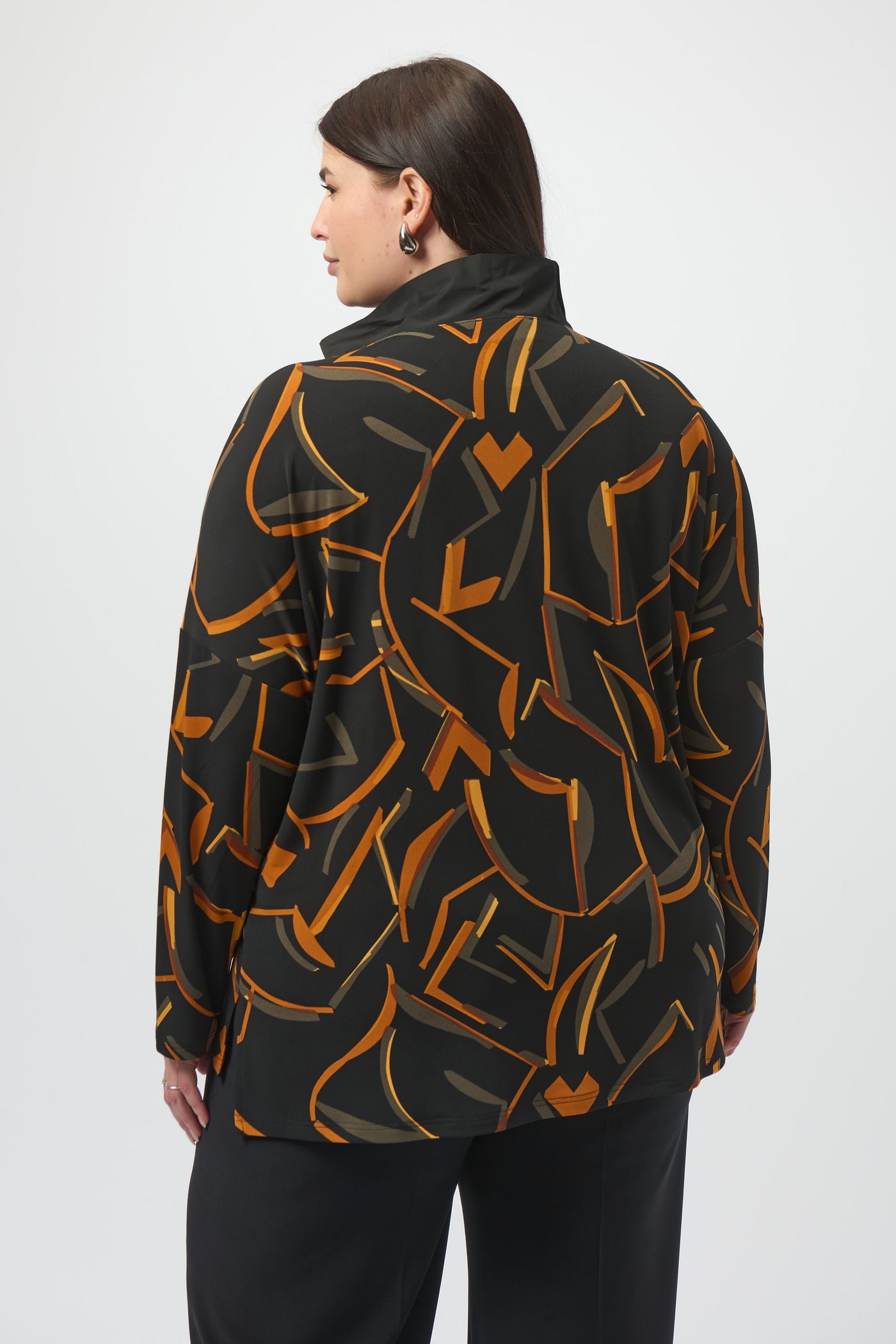 Silky Knit Abstract Print Boxy Top Joseph Ribkoff