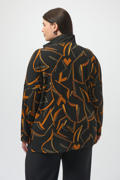 Silky Knit Abstract Print Boxy Top Joseph Ribkoff