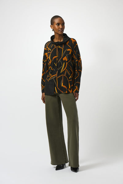 Silky Knit Abstract Print Boxy Top Joseph Ribkoff