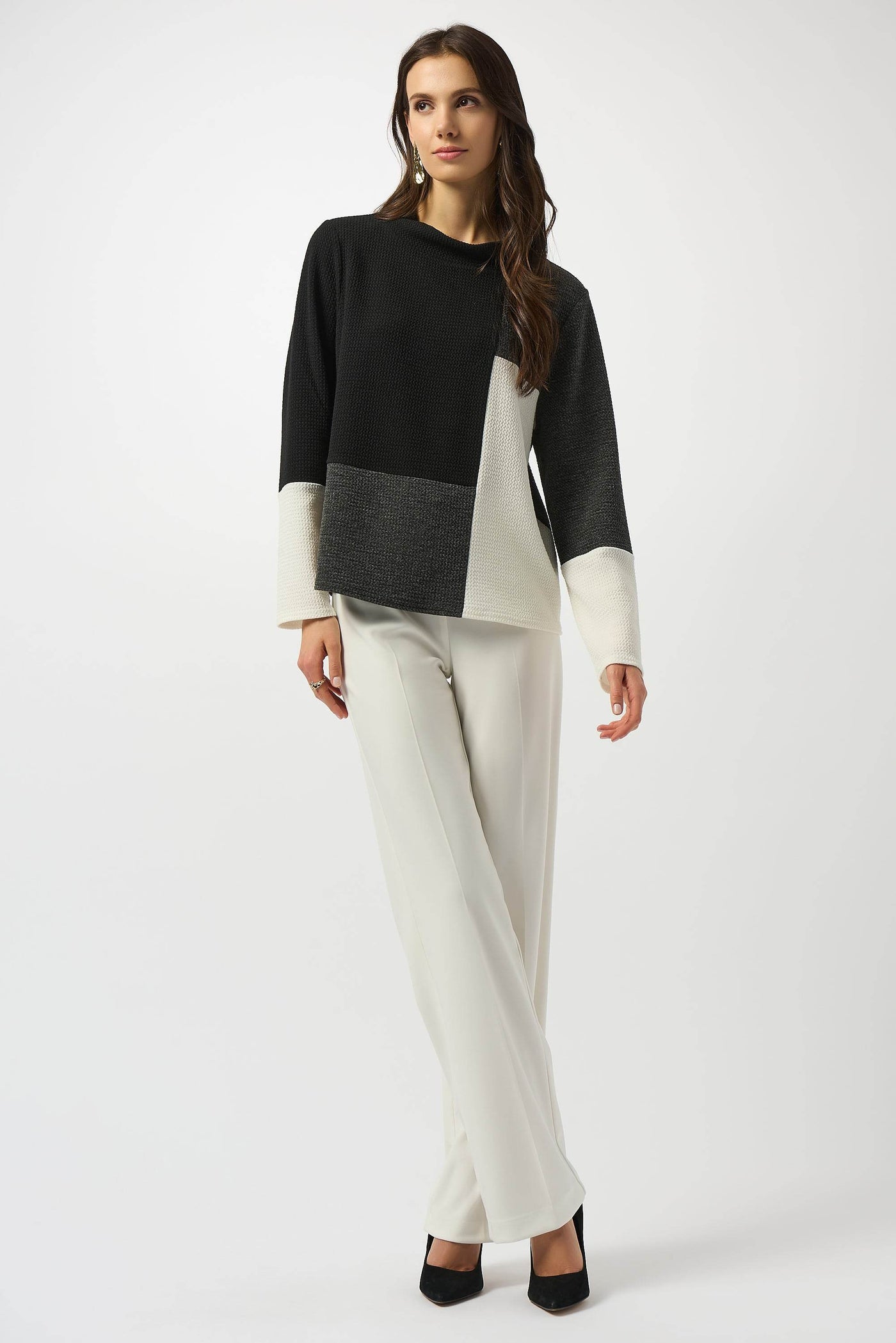 Jacquard Knit Colour-Block Boxy Top - Dream Pants