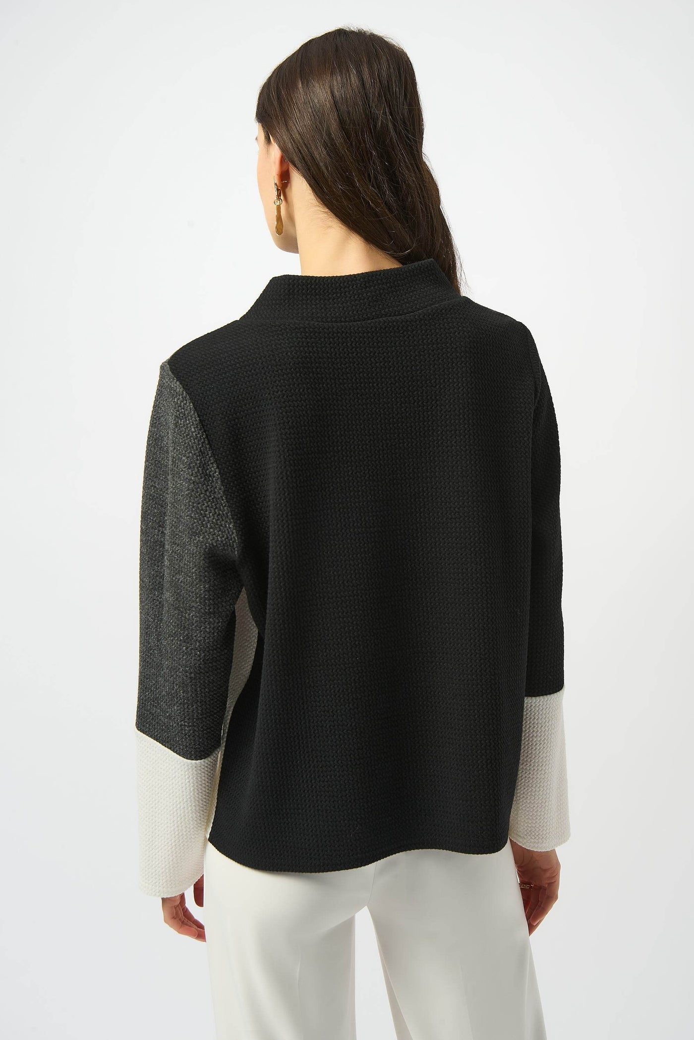 Jacquard Knit Colour-Block Boxy Top - Dream Pants