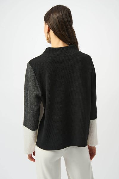 Jacquard Knit Colour-Block Boxy Top - Dream Pants