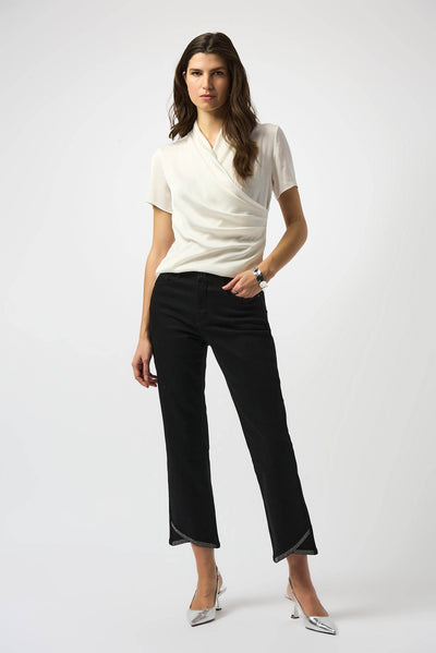 Recycled Satin And Silky Knit Wrap Top Joseph Ribkoff