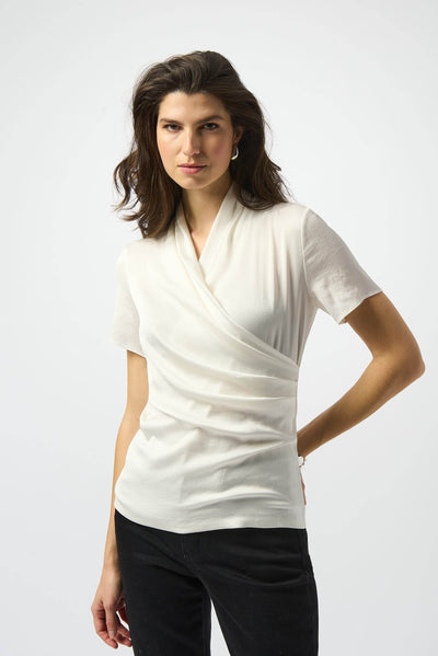 Recycled Satin And Silky Knit Wrap Top Joseph Ribkoff