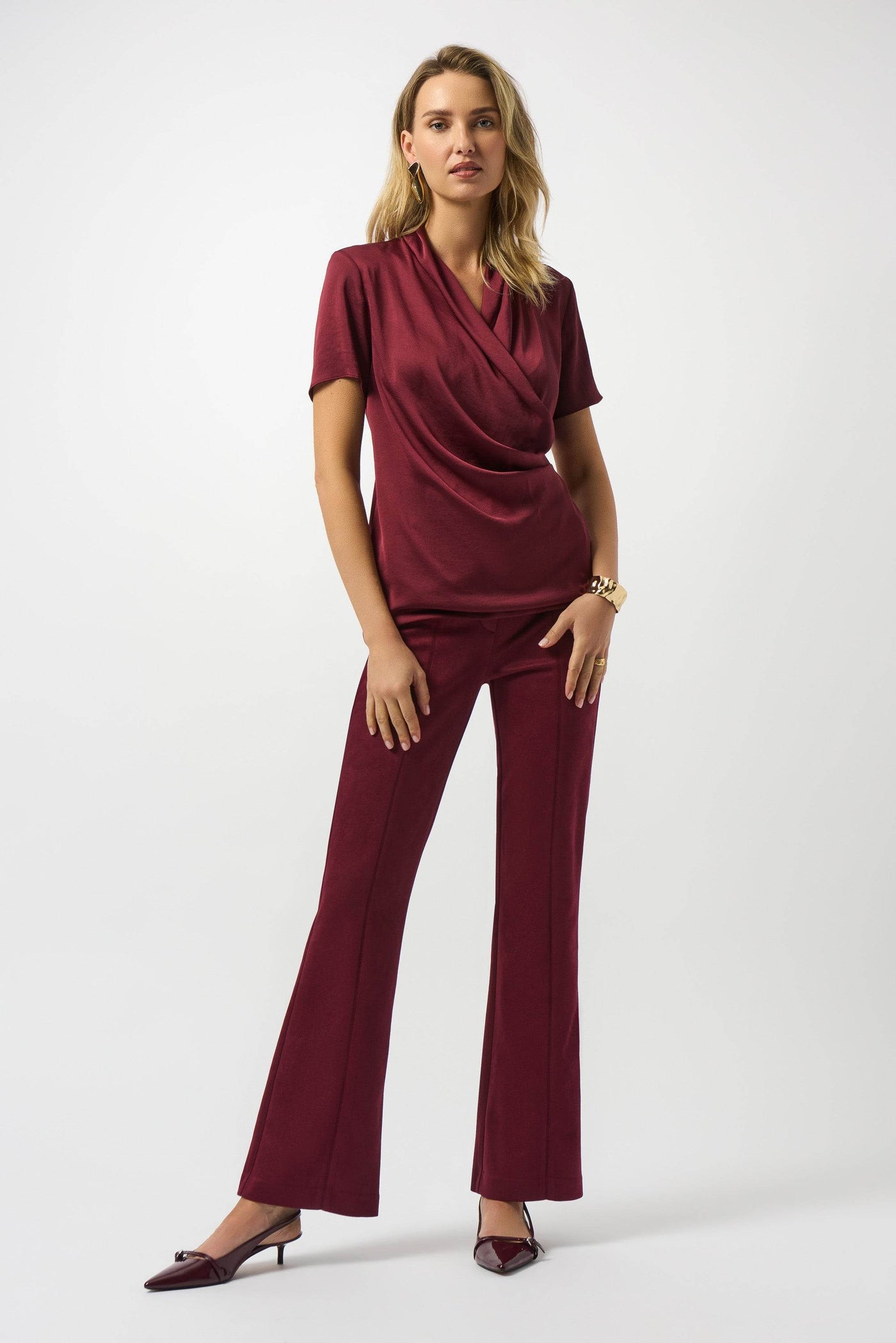 Recycled Satin And Silky Knit Wrap Top Joseph Ribkoff