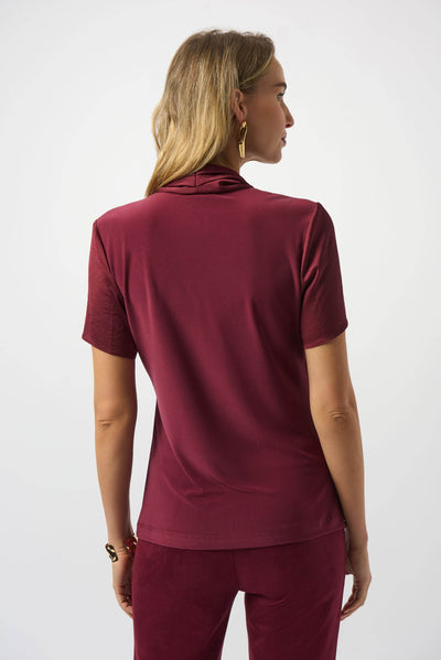 Recycled Satin And Silky Knit Wrap Top Joseph Ribkoff