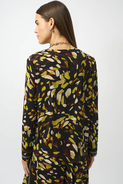 Recycled Soft Twill Animal Print Straight Top Joseph Ribkoff