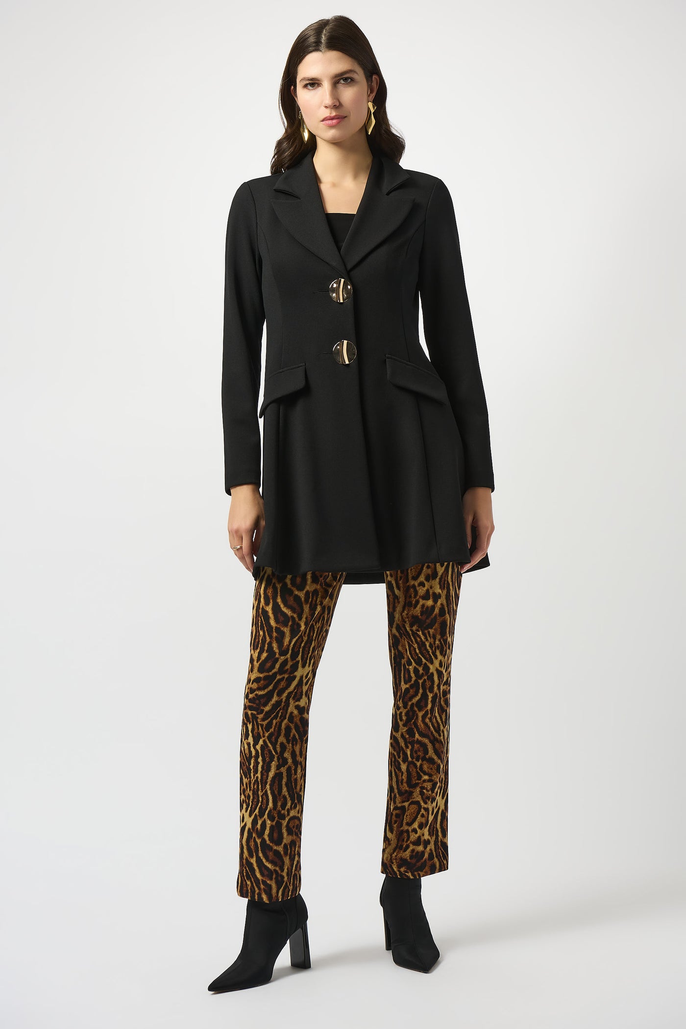 Silky Knit Animal Print Straight Pants Joseph Ribkoff