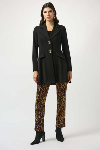 Silky Knit Animal Print Straight Pants Joseph Ribkoff