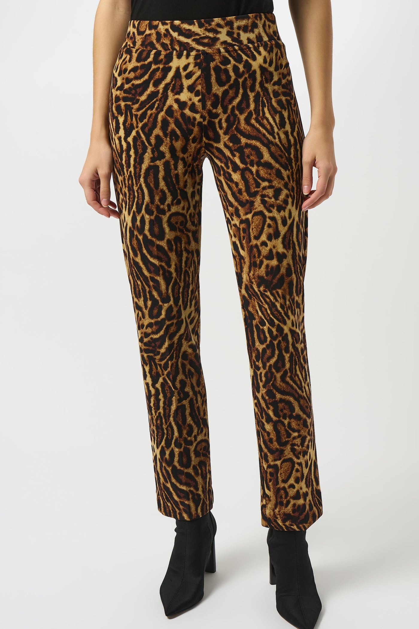 Silky Knit Animal Print Straight Pants Joseph Ribkoff