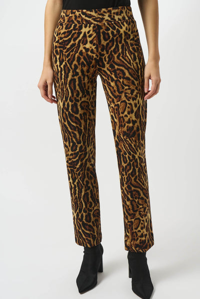 Silky Knit Animal Print Straight Pants Joseph Ribkoff