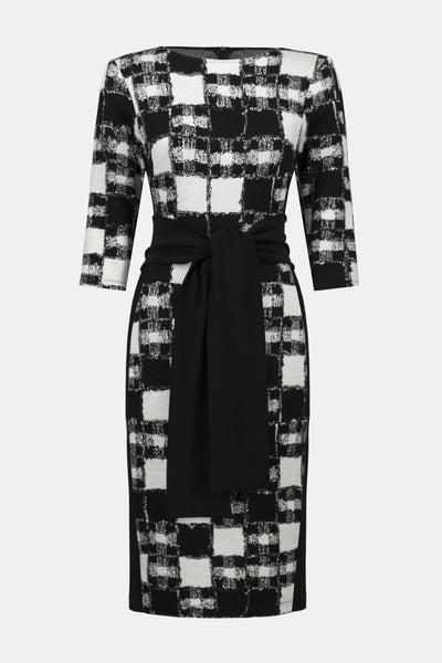 Jacquard Sweater Plaid Print Sheath Dress Joseph Ribkoff
