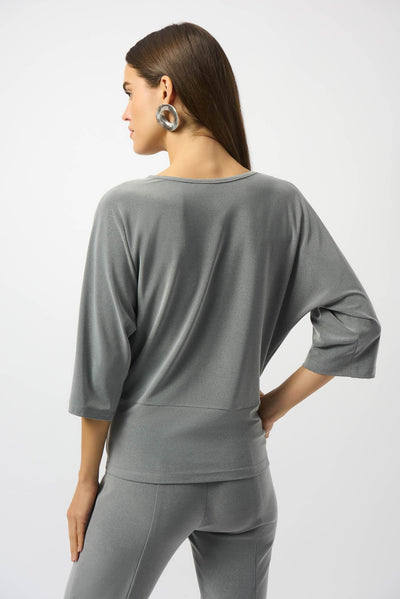 Melange Silky Knit Boxy Top with Knot Detail - Dream Pants