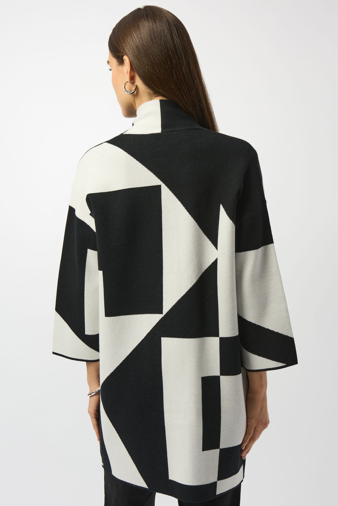 Jacquard Sweater Knit Colour-Block Cover-Up Joseph Ribkoff