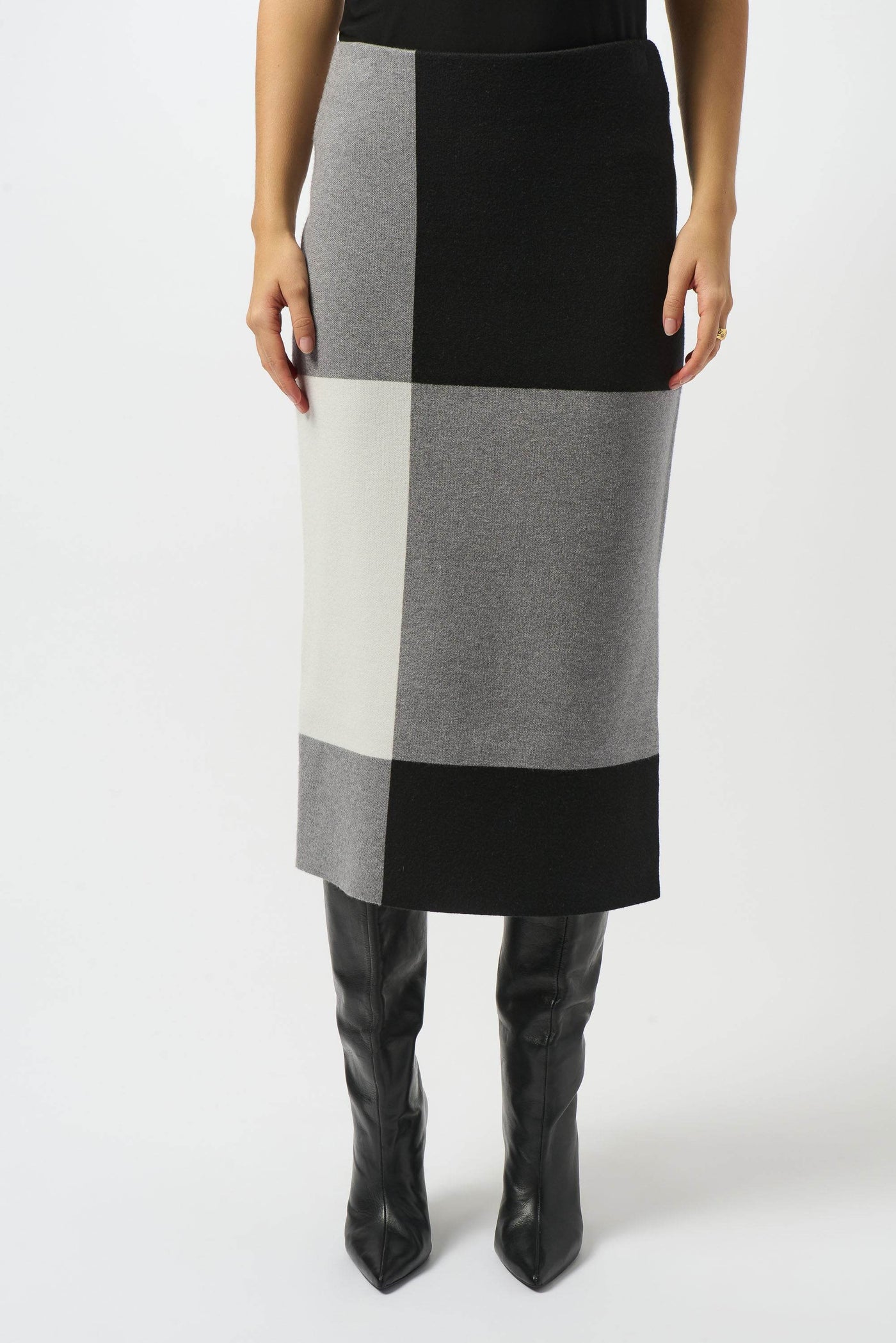 Jacquard Sweater Colour Block Skirt Joseph Ribkoff