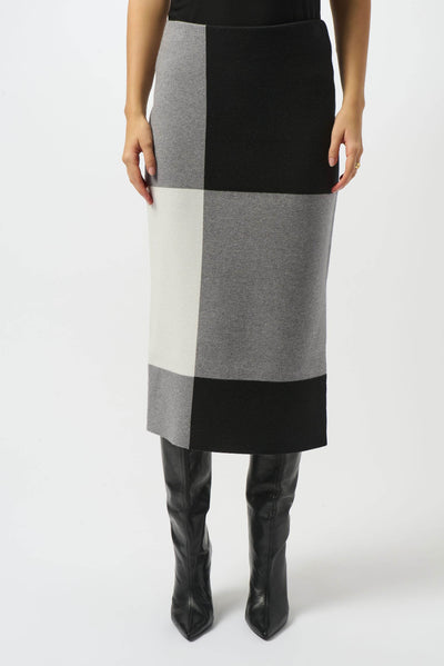 Jacquard Sweater Colour Block Skirt Joseph Ribkoff