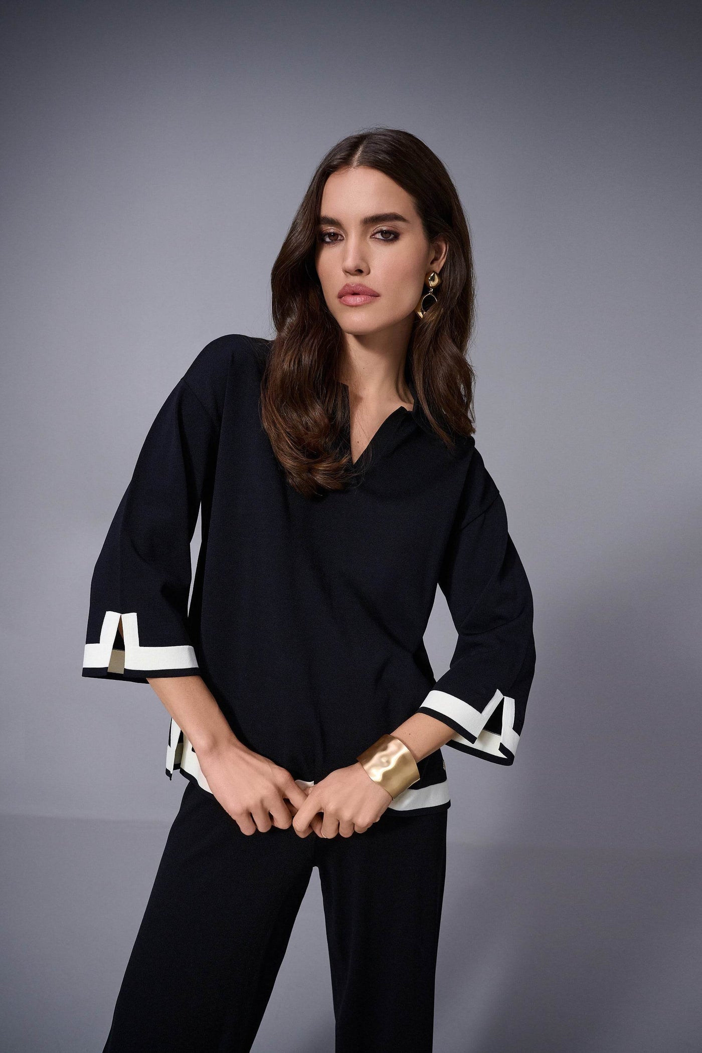 Sweater Knit Colour Block Top Joseph Ribkoff