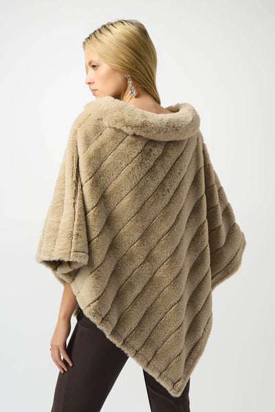 Faux Fur Textured Stripe Poncho - Dream Pants