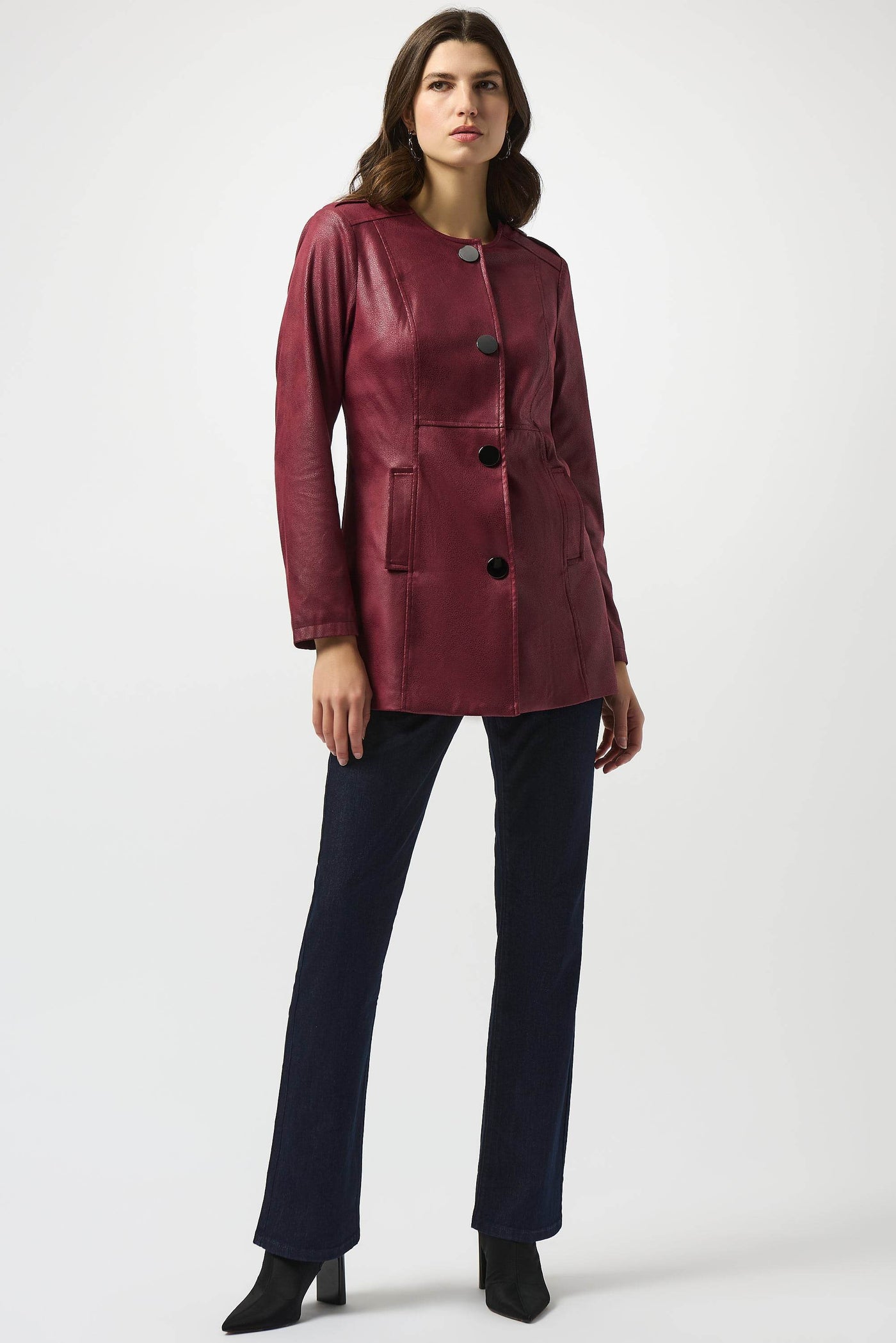 Foiled Faux Suede Fitted Jacket - Dream Pants