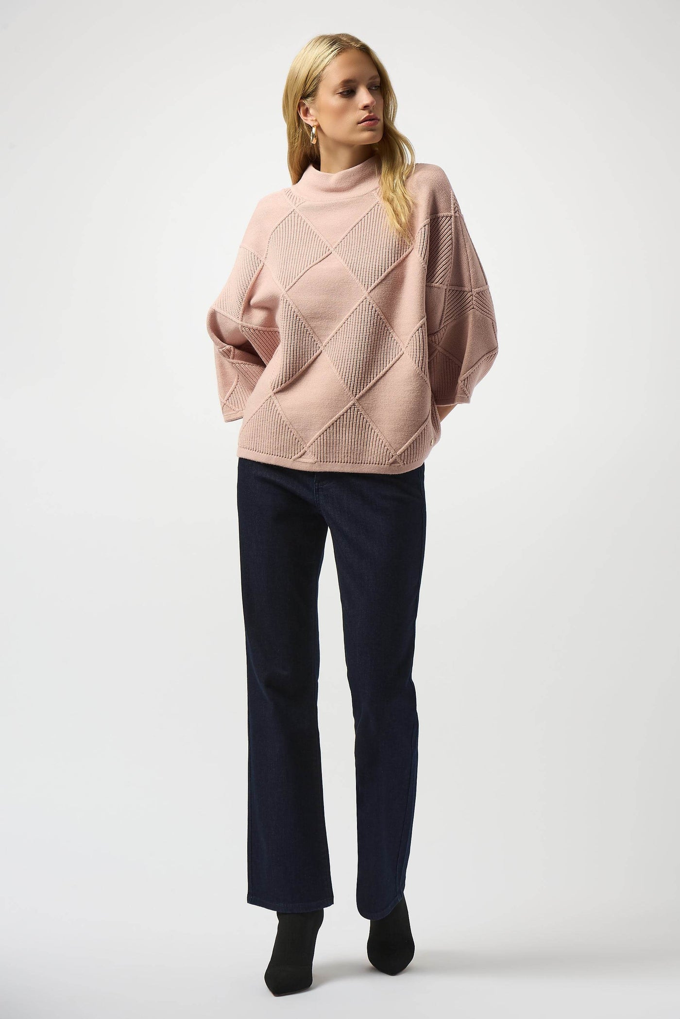 Textured Sweater Knit Mock Neck Pullover - Dream Pants