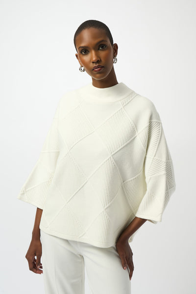 Textured Sweater Knit Mock Neck Pullover Joseph Ribkoff