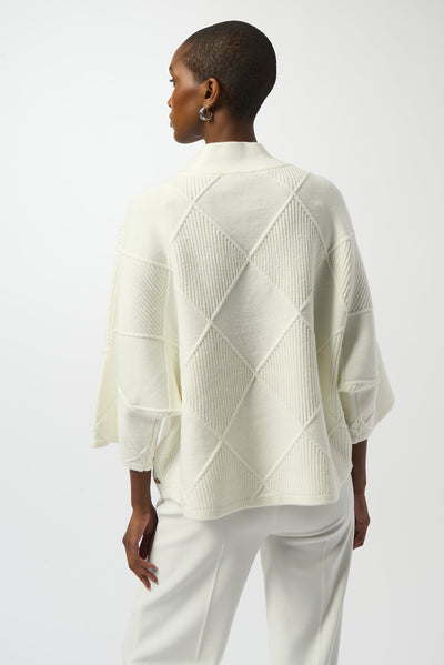 Textured Sweater Knit Mock Neck Pullover Joseph Ribkoff
